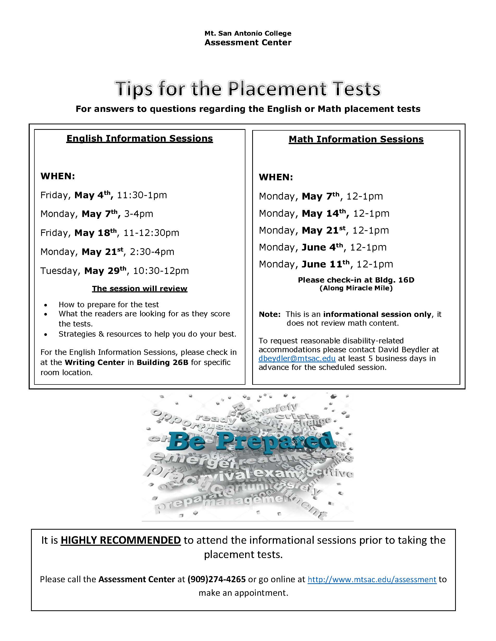 Test Info Session Flyer