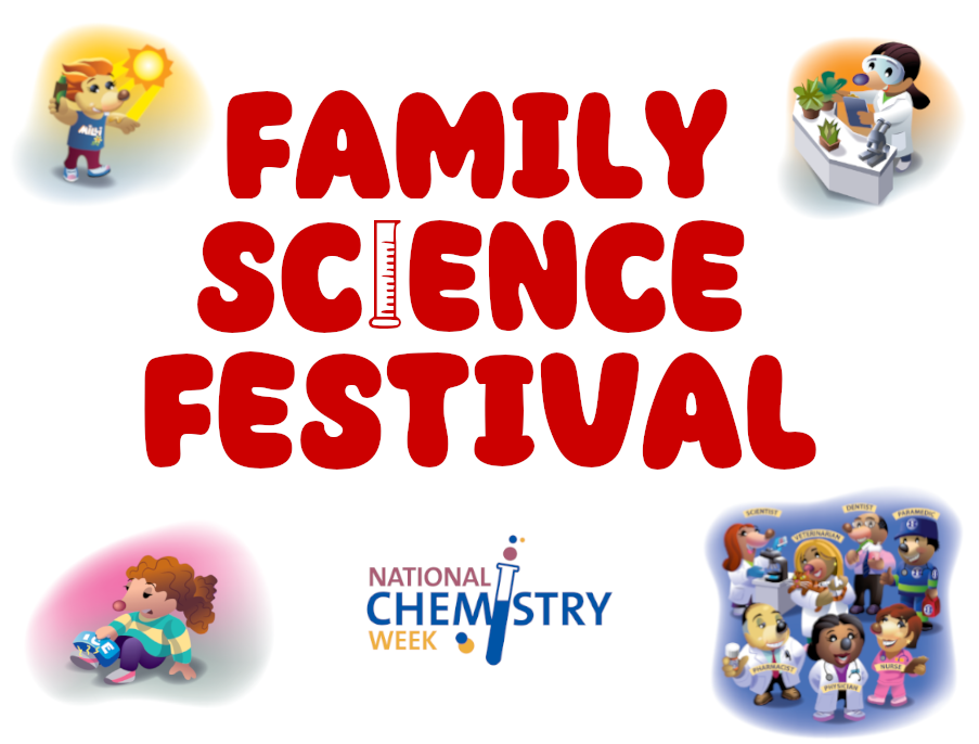 Family Science Festival logo with images of cartoon moles