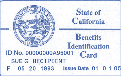 State Of California Benefits ID Card
