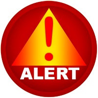 emergency alert icon - no emergency present. this icon for illustrative purposes only.