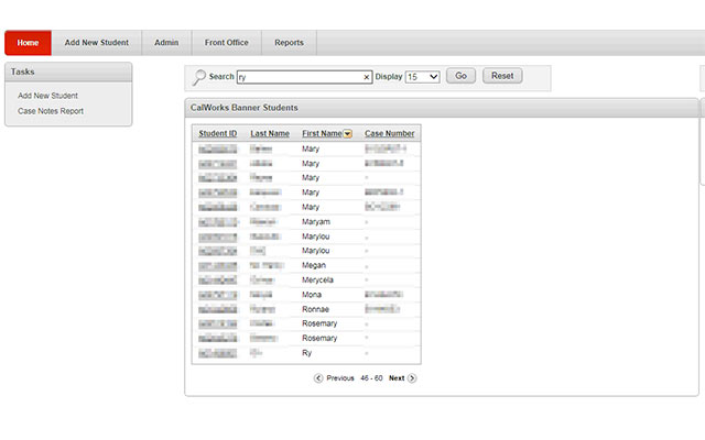 calworks database screenshot