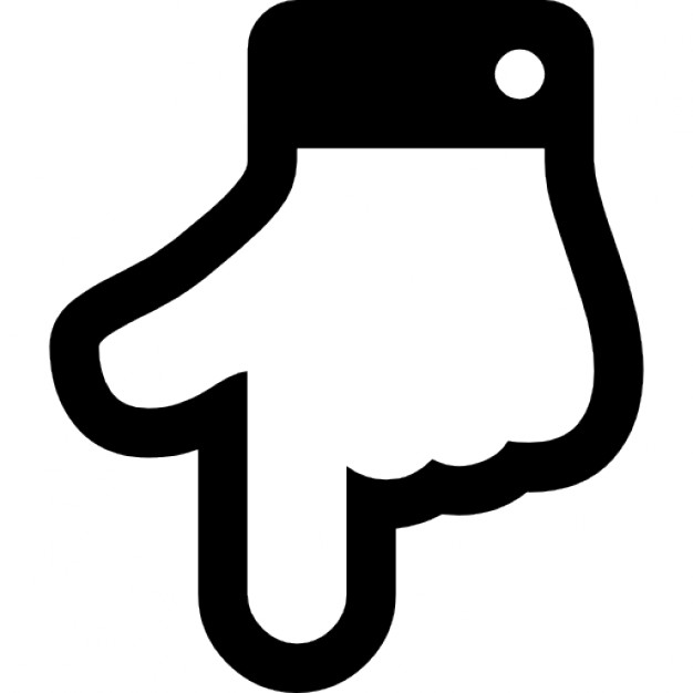 hand pointing down