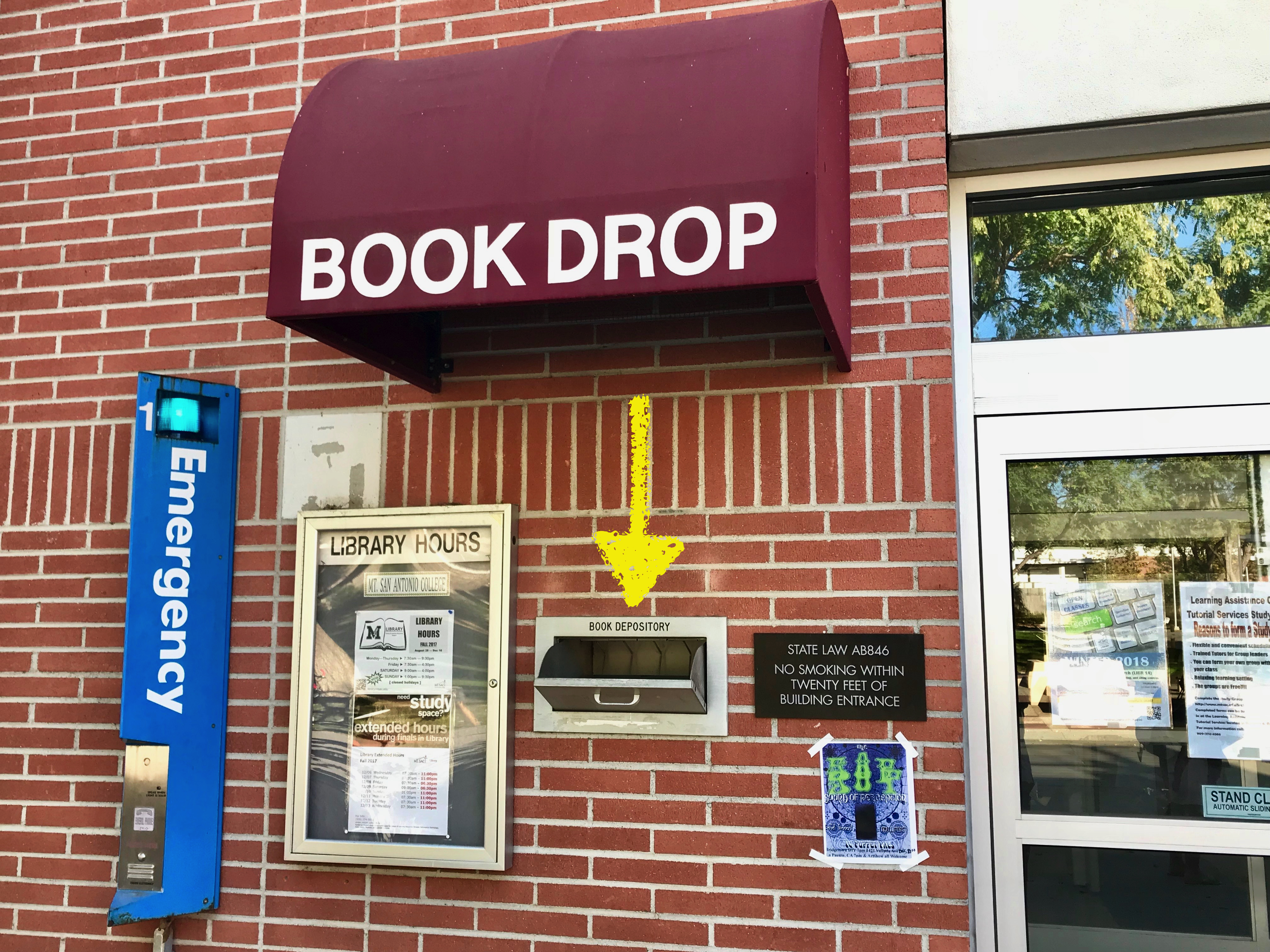 Library Book Drop by entrance