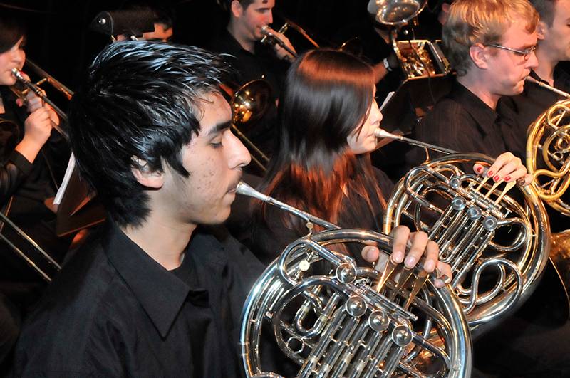 Students playing horns