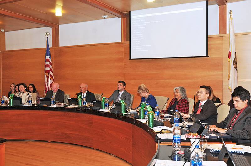 picture of the board of trustees during a meeting