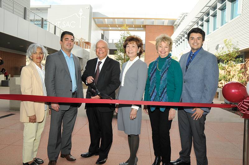 Mt. SAC board of trustees at the ribbon-cutting for the new business center