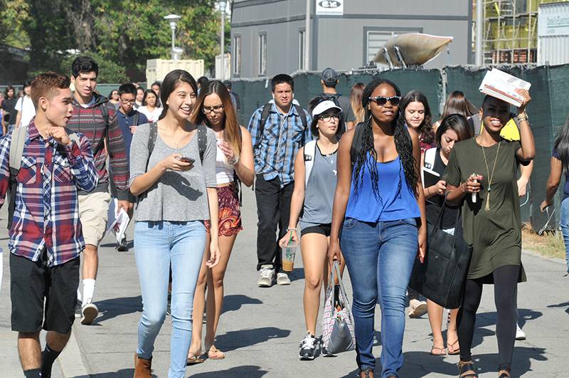 a crowd of students on Mt. SAC's miracle mile