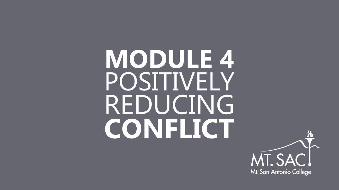 Moduel 4 Positively Reducing Conflict