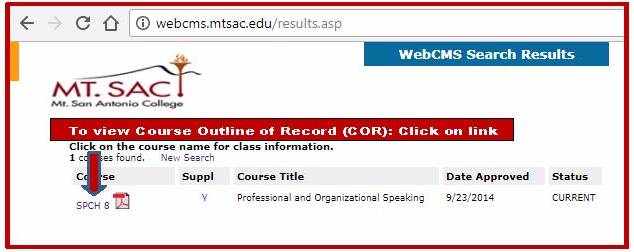 Click Link to view Course Outline of Record. 