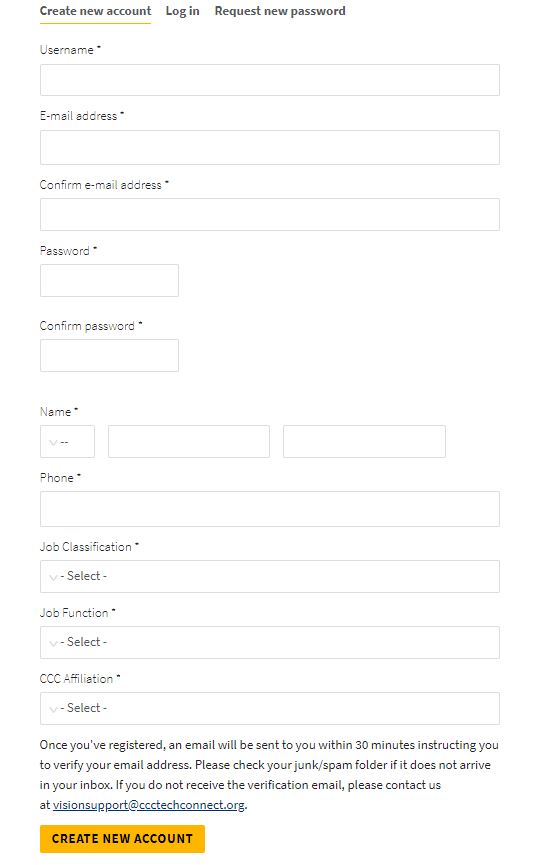 Fill out registration infirmation page