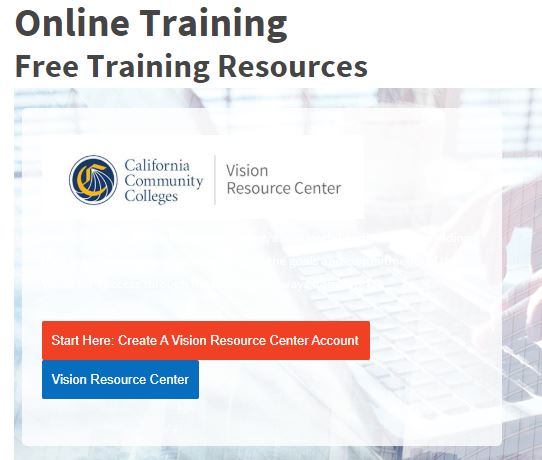 online training vision resource page