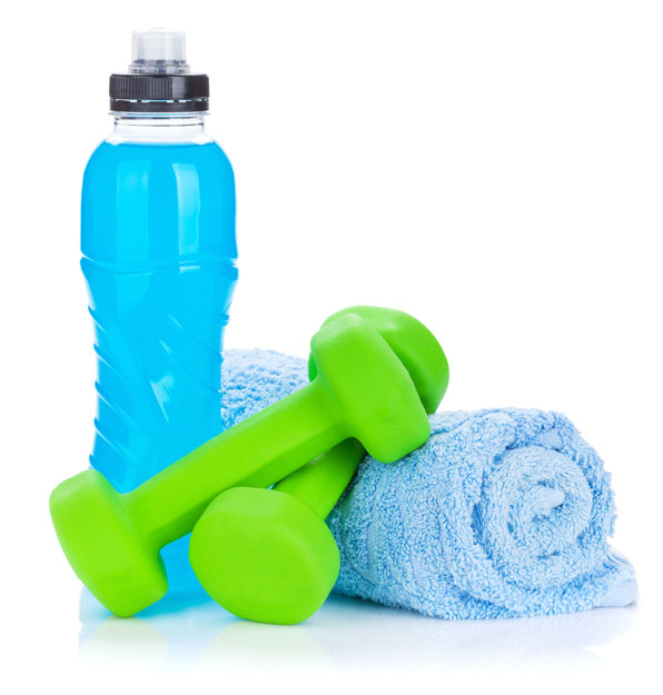 Sports Bottle, Towel, and Free Weights Sports Bottle, Towel, and Free Weights