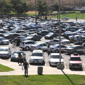 Cars in a parking lot