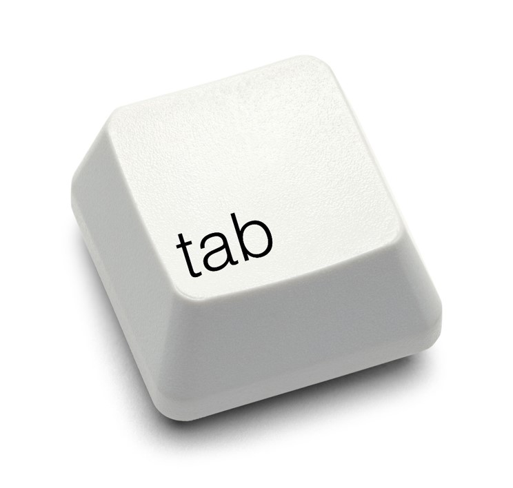 Tab Key on a keyboard