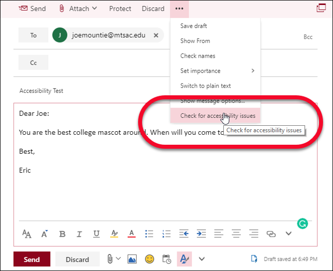 Check for Accessibility in Office 365