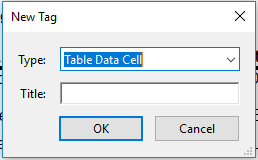 Table Regularity Failed New Tag Ok