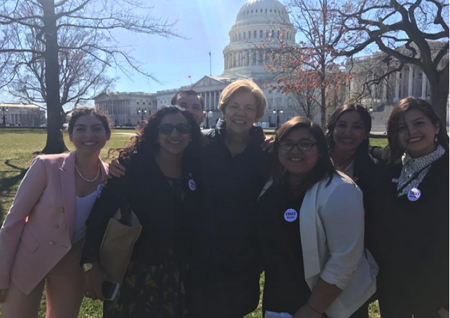 ACES students with Senator Elizabeth Warren