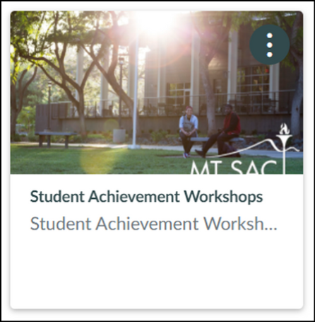 Student Achievement Workshop Canvas cours card