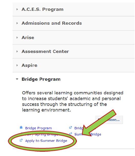 Step 3 - Apply to Summer Bridge