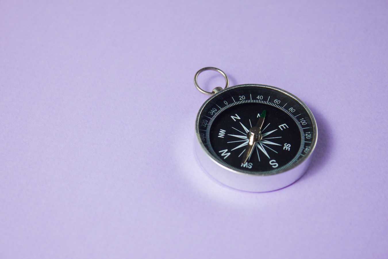 Compass on purple background