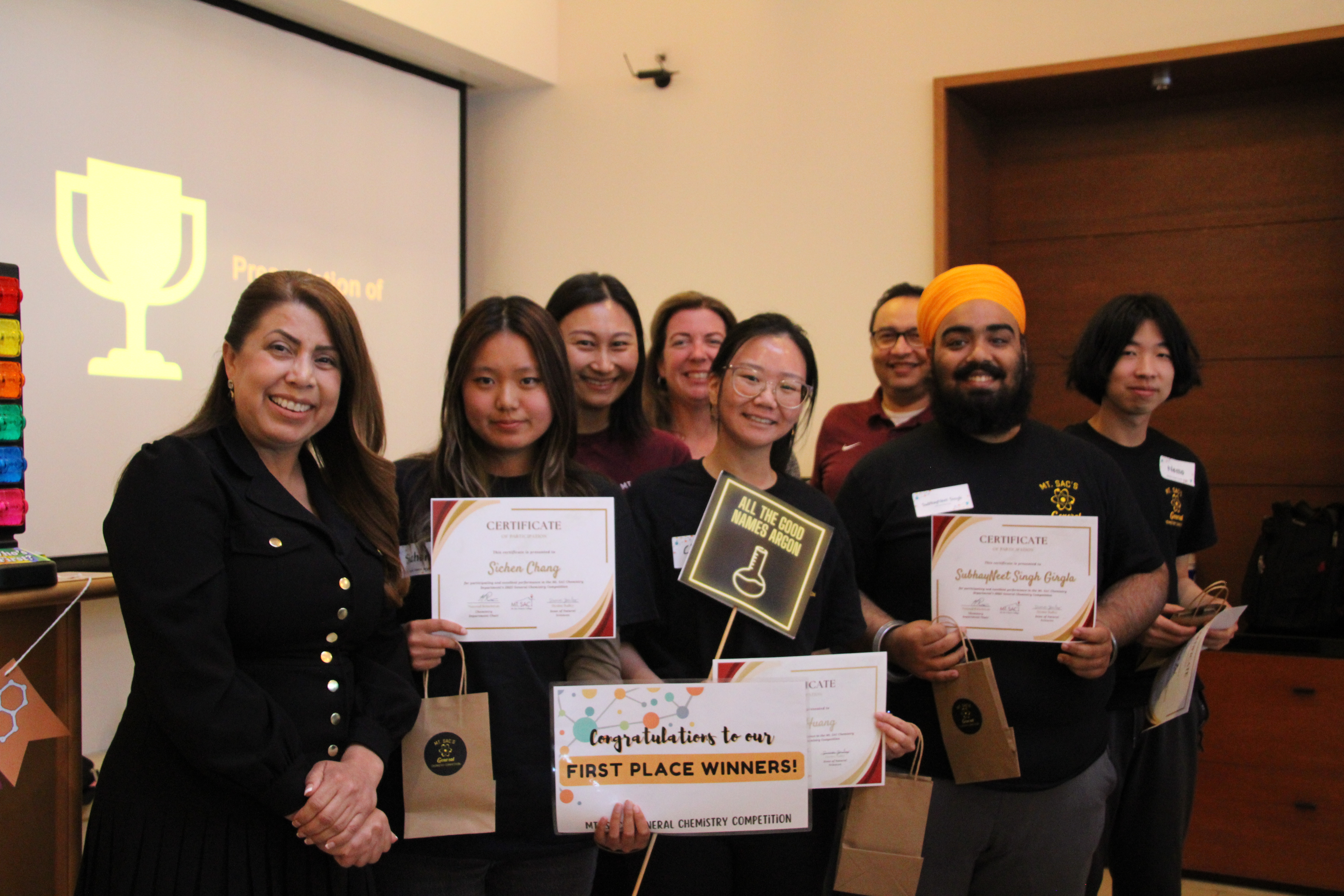 First Place Winners of General Chemistry Competition