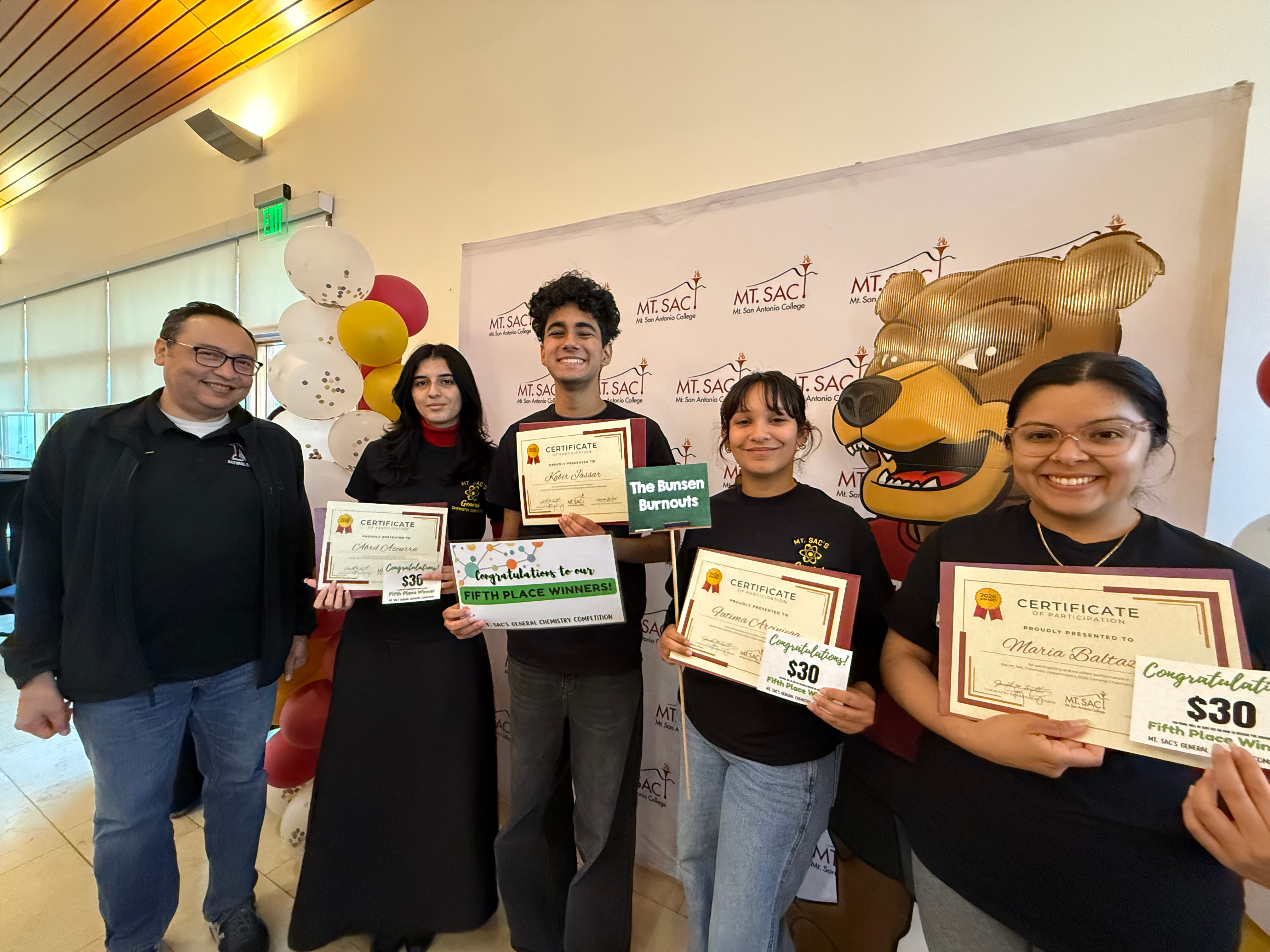 Fifth Place Winners of General Chemistry Competition