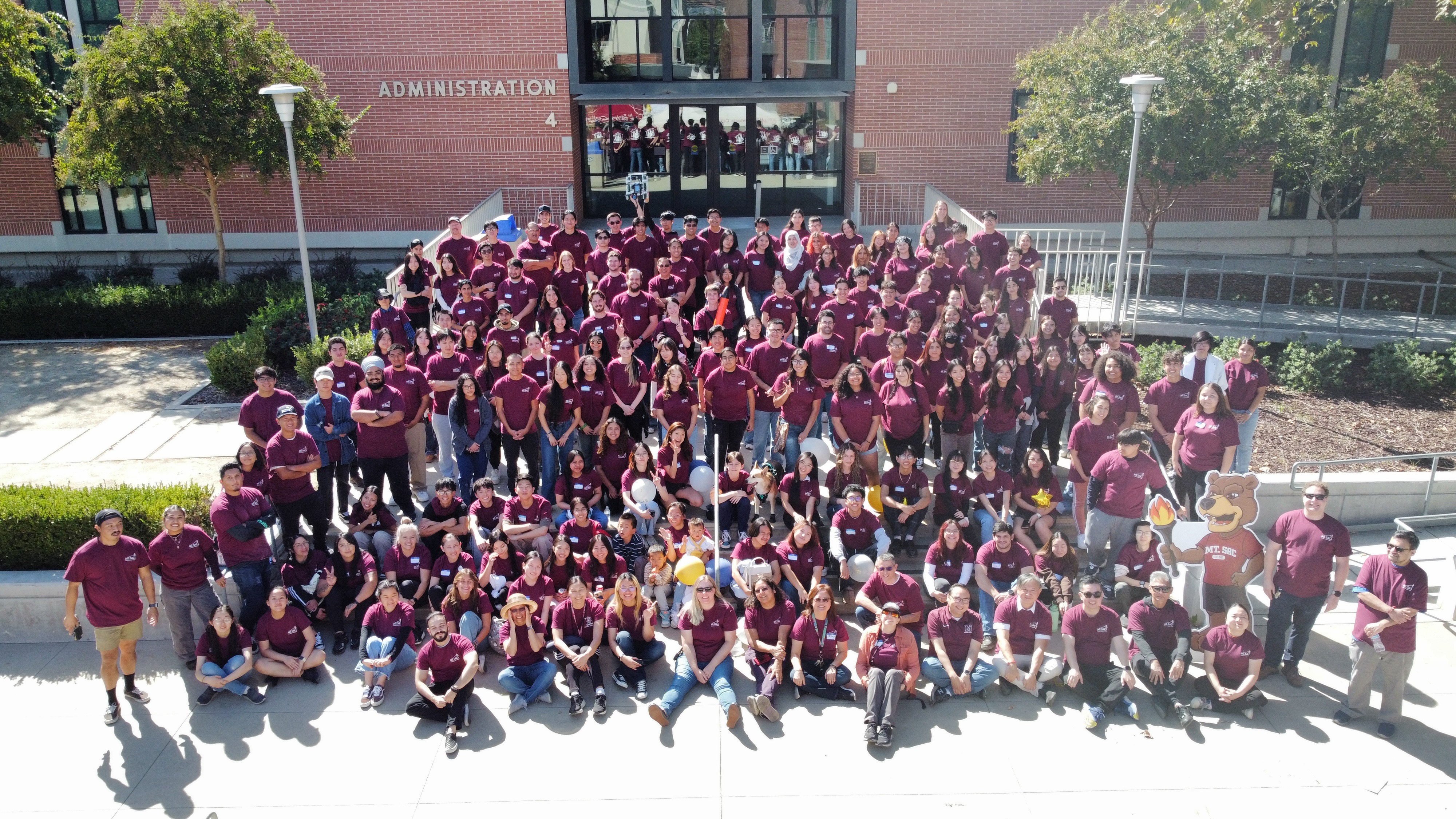 picture of students and faculty at stairs