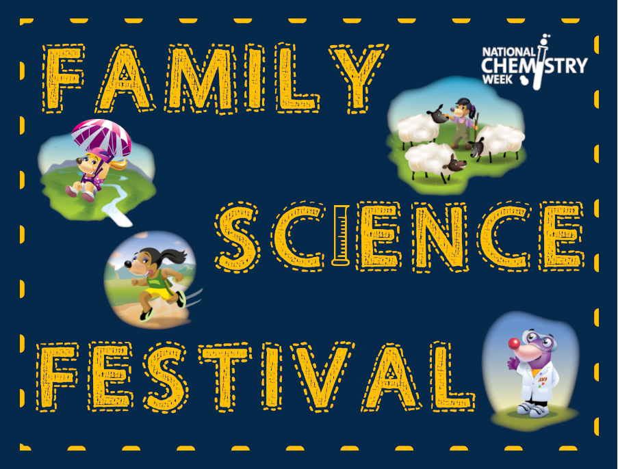 Family Science Festival logo with images of cartoon moles