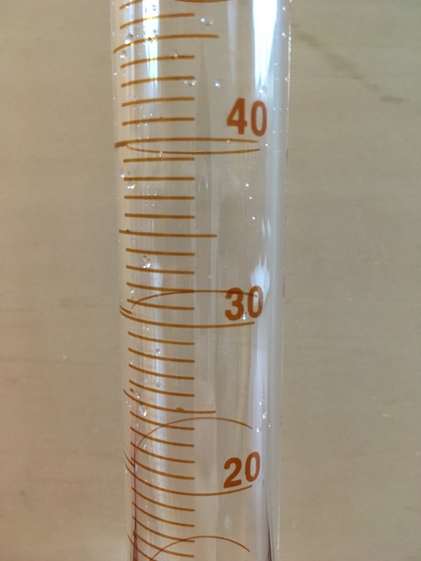 50 mL graduated cylinder close up