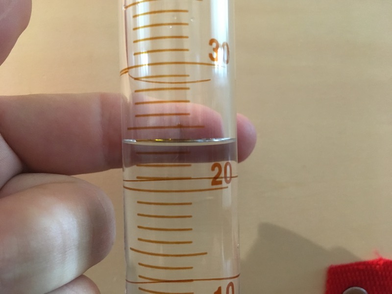 Graduated cylinder with water (and contrast) for measurement