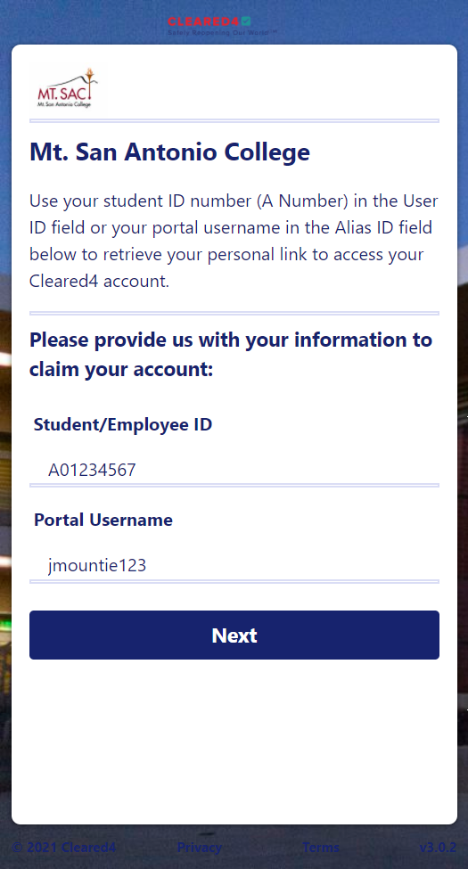 screenshot of cleared 4 account lookup