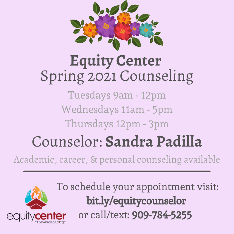 Sandra Padilla Spring 2021 Counseling Hours Flyer
