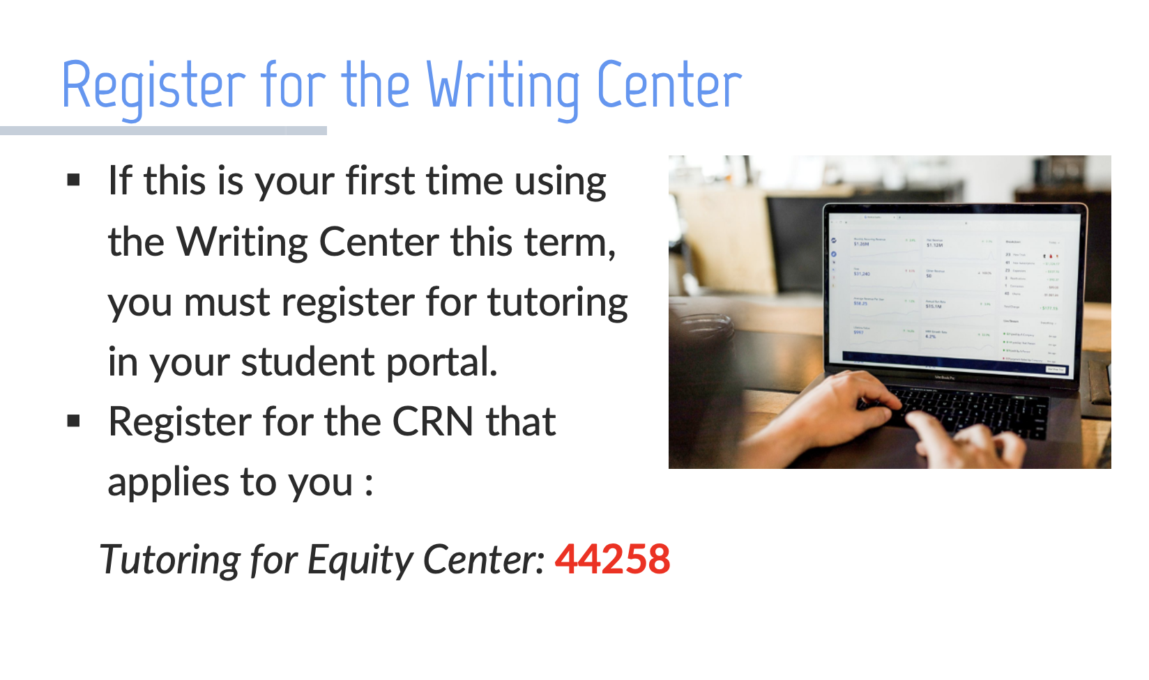 Step 2 How to Make an Appointment with Writing Center