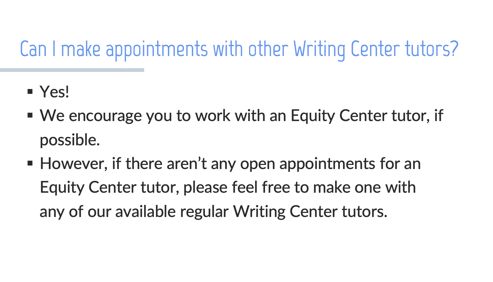 Step 6 how to make an appointment with the writing center
