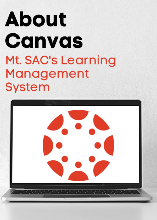 about canvas mt. sac's learning management system laptop with canvas symbol on it