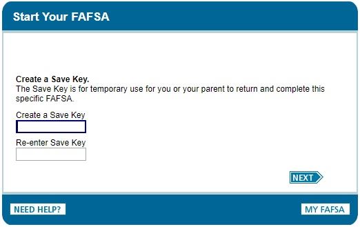 FAFSA Create a Save Key