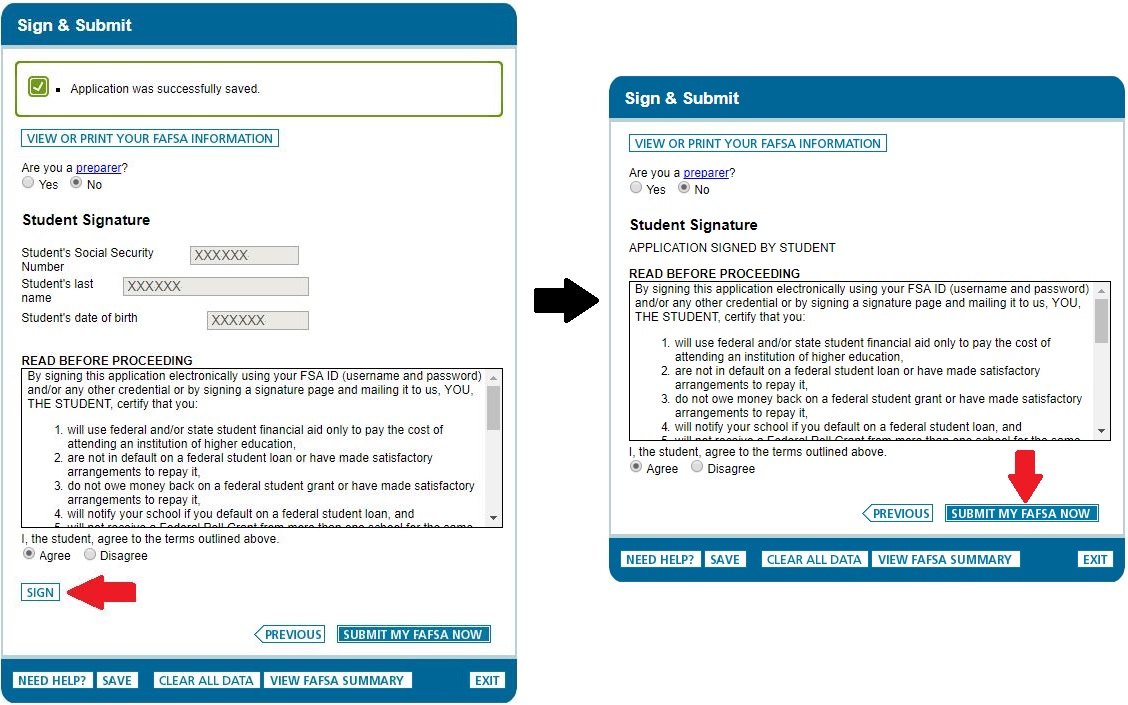 FAFSA Sign and Submit