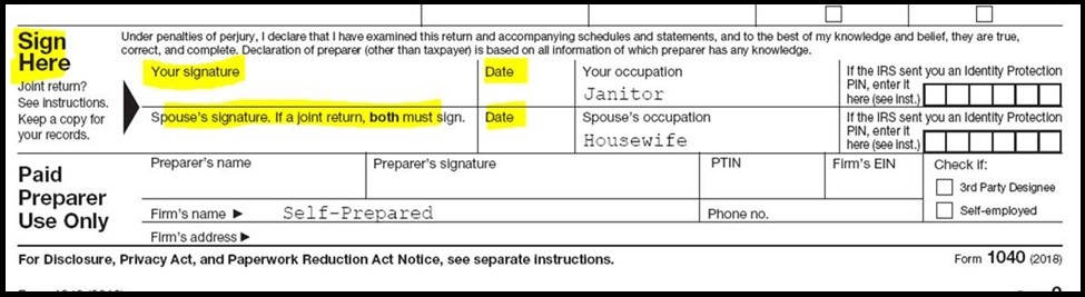 Tax Return Example