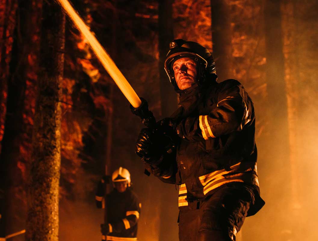stock image of wildland firefighters 