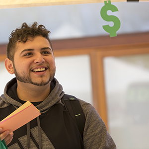 student at Cash forcollge