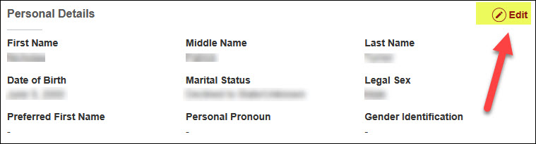 Personal Details Section