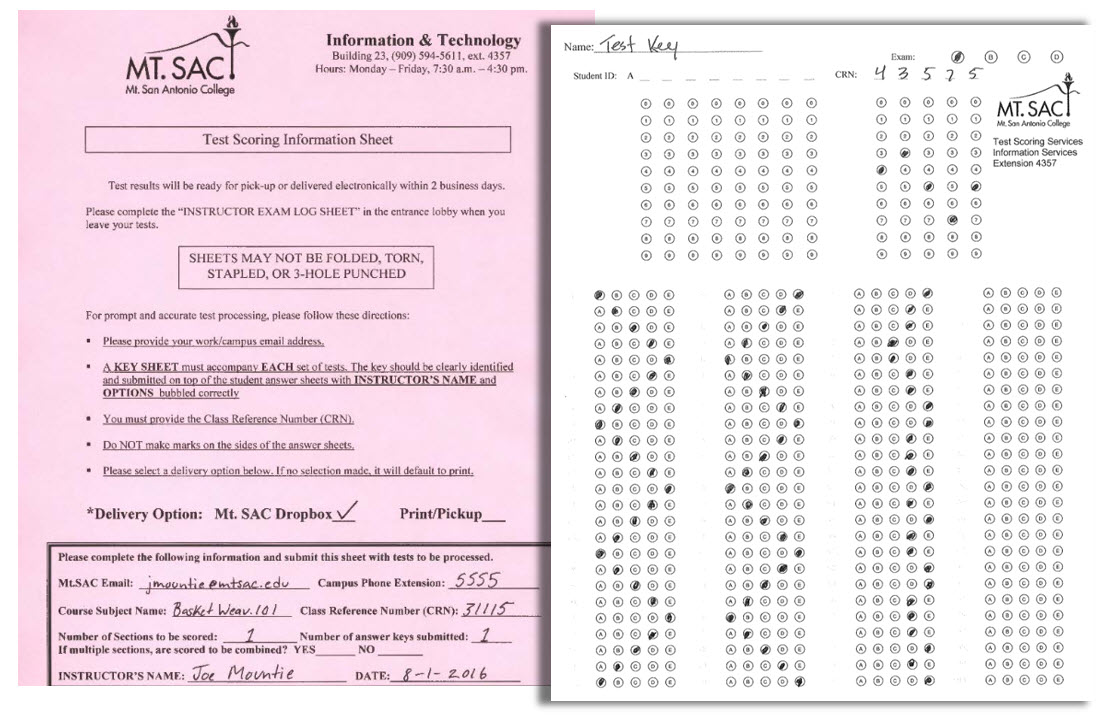 sample key sheet and cover