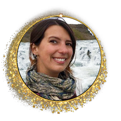 Dr. Jennifer Bert in front of a waterfall