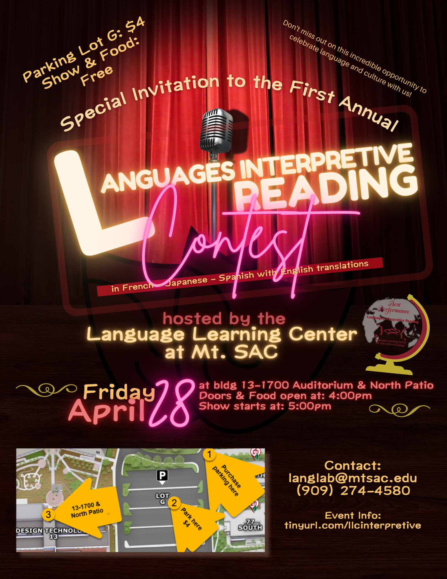 Be part of the audience for this special language and cultural event!