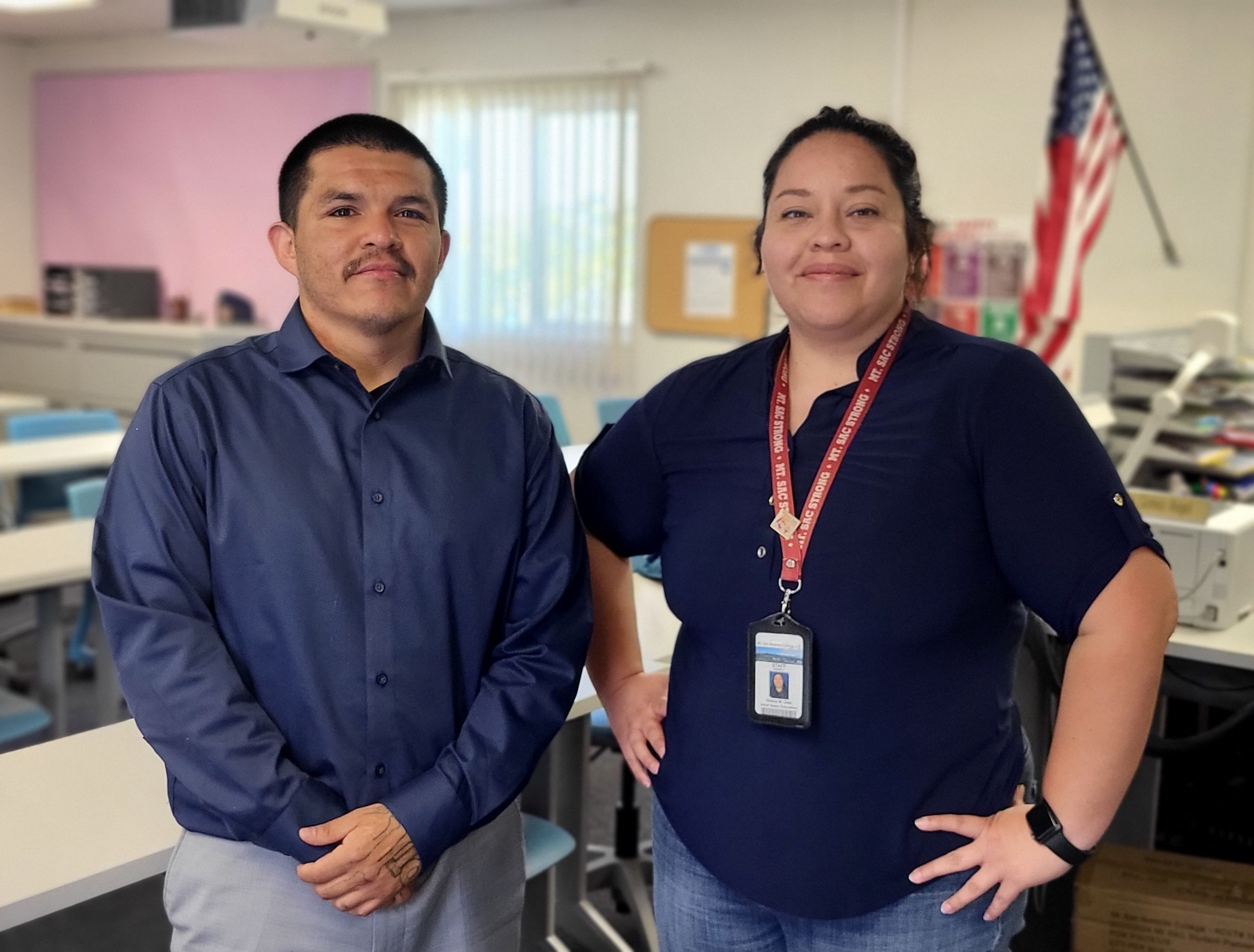 Uriel Castro with teacher Alisha Davis
