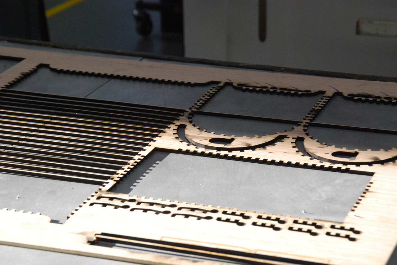 wood pieces cut with laser cutter