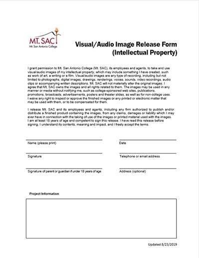 Visual/Audio Image Release Form
