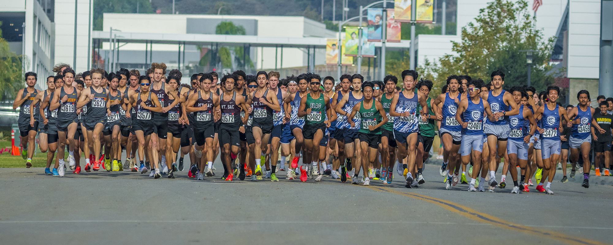 Cross country runners compete in a race at Mt. SAC.