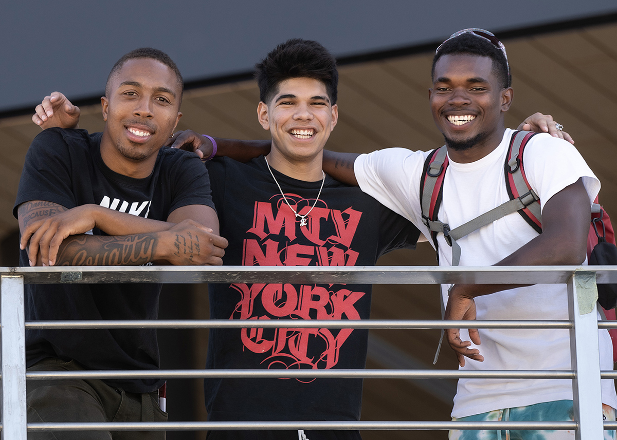 Three Mt. SAC students smile for the camera.