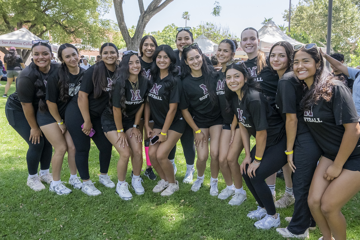 Members of the Mt. SAC softball team pose for a photo.